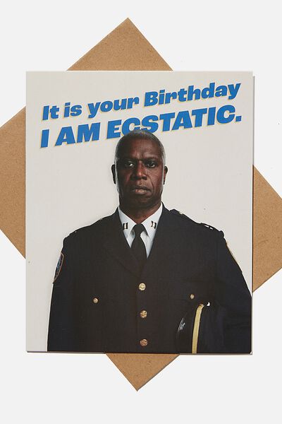 Funny Birthday Card, LCN UNI BROOKLYN 99 CAPTAIN HOLT ECSTATIC