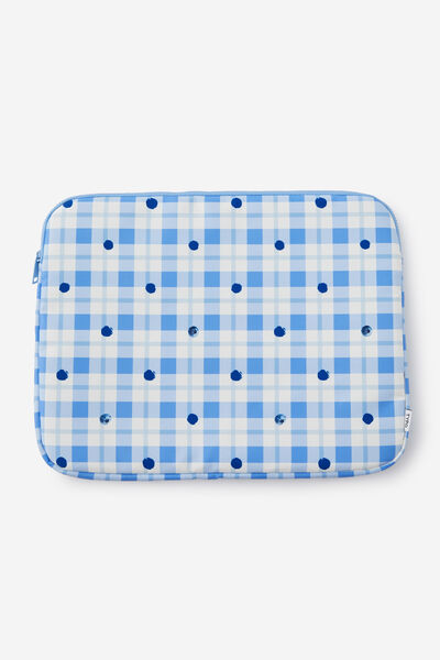 All Rounder 15Inch Laptop Case, BLUEBERRY CHECK / ECRU