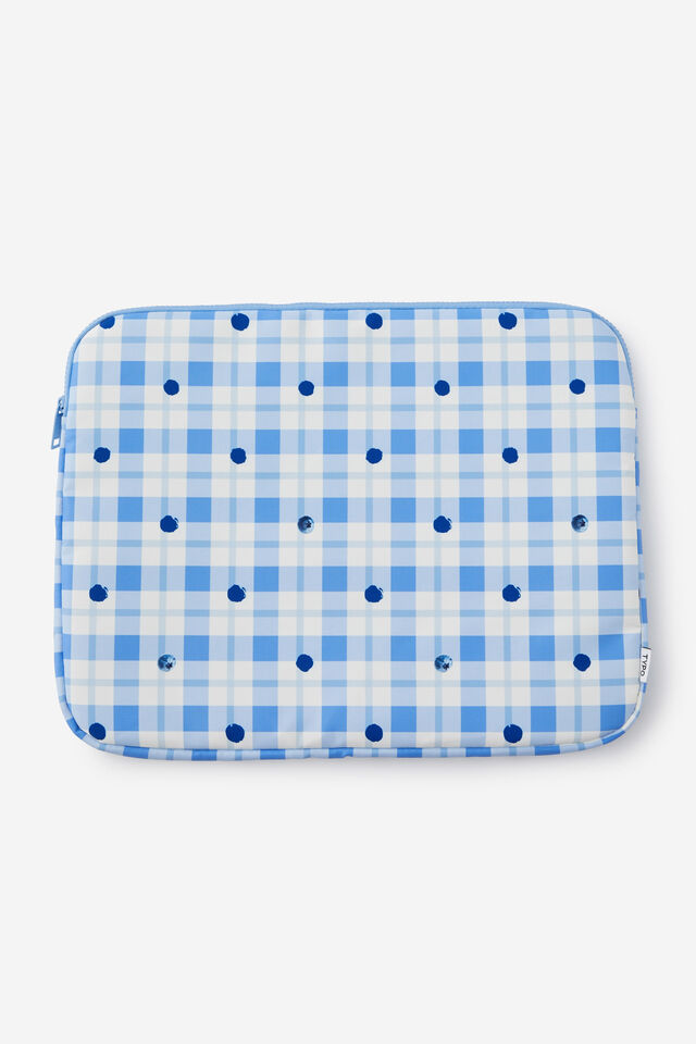 All Rounder 15Inch Laptop Case, BLUEBERRY CHECK / ECRU