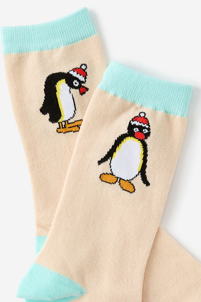 Christmas Novelty Socks, LCN MAT PINGU NOOTY OR NICE (S/M)