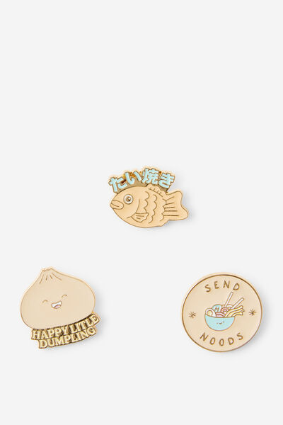 Enamel Pins 3Pack, JAPANESE FOOD