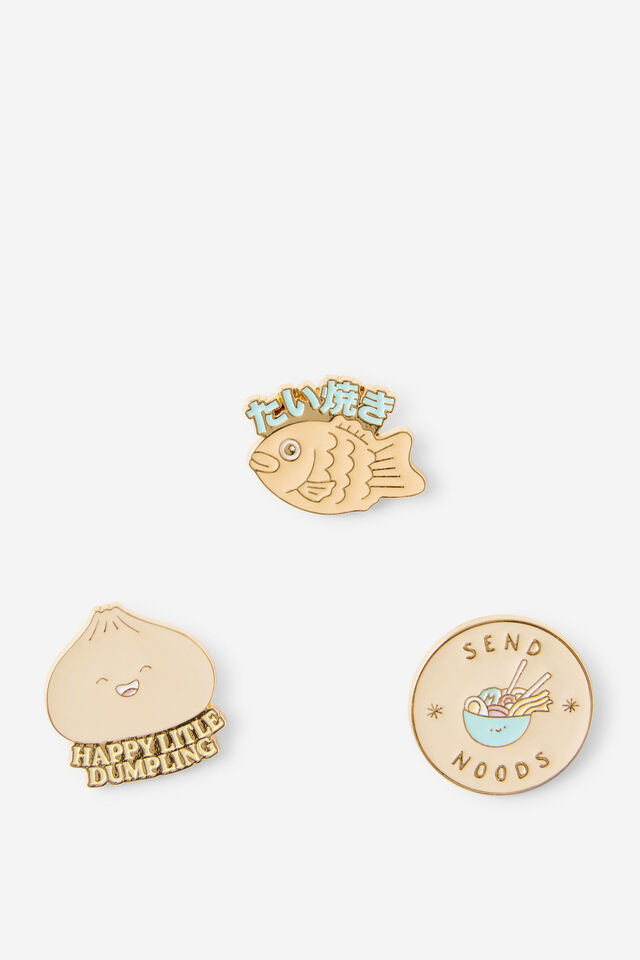 Enamel Pins 3Pack, JAPANESE FOOD