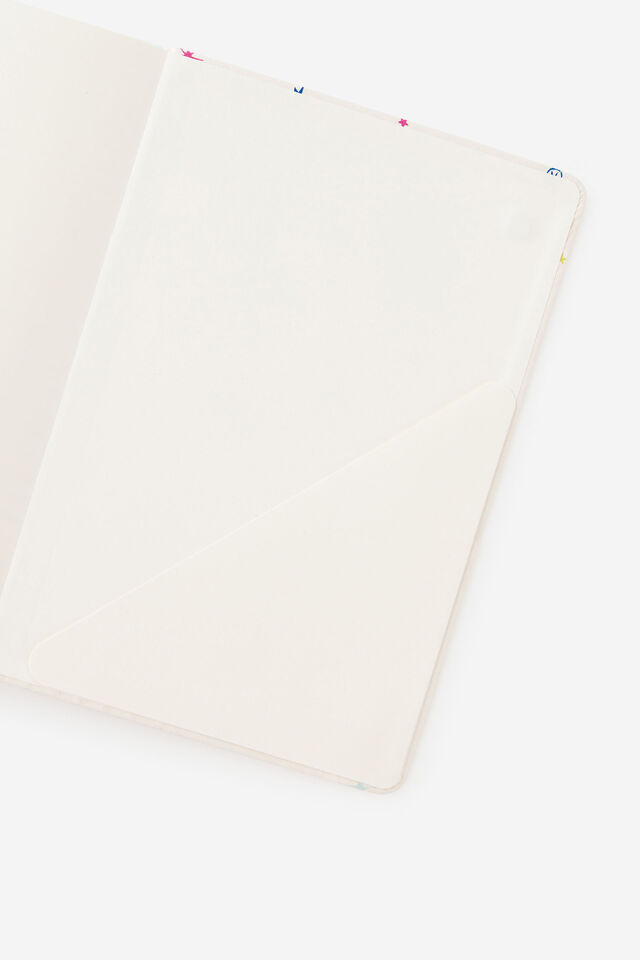 Personalised A5 Hard Lined Notetaker Notebook, ECRU DITSY CELESTIAL