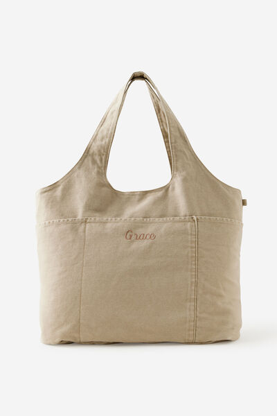 Personalised Loft Wellness Tote, CHAI LATTE