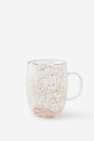 Trapped Glitter Glass Mug, FLOWER MIX - alternate image 1