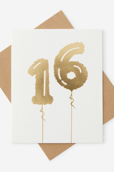 Premium Age Cards, 16 FOILED BALLOON