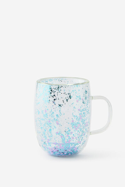 Trapped Glitter Glass Mug, HEART MIX