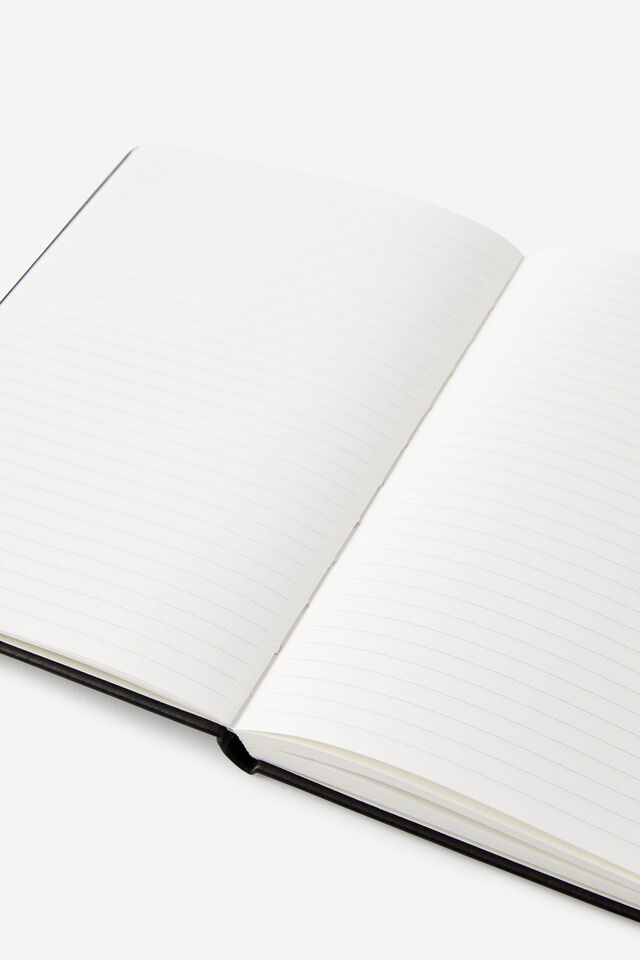 Personalised Metro A5 Hard Lined Notebook, Black