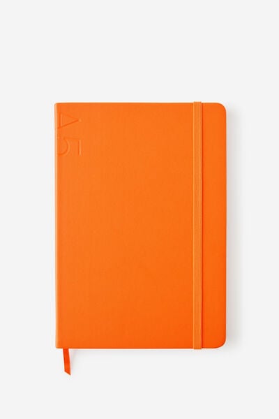 A5 Hard Lined Notetaker Notebook, LAVA RED