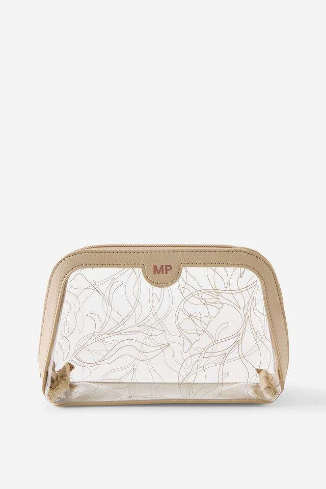 Personalised Makeup Case, MIRA FOLIAGE CHAI LATTE