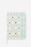 Personalised A5 Hard Lined Notetaker Notebook, MINTY HARLEQUIN - example image 1