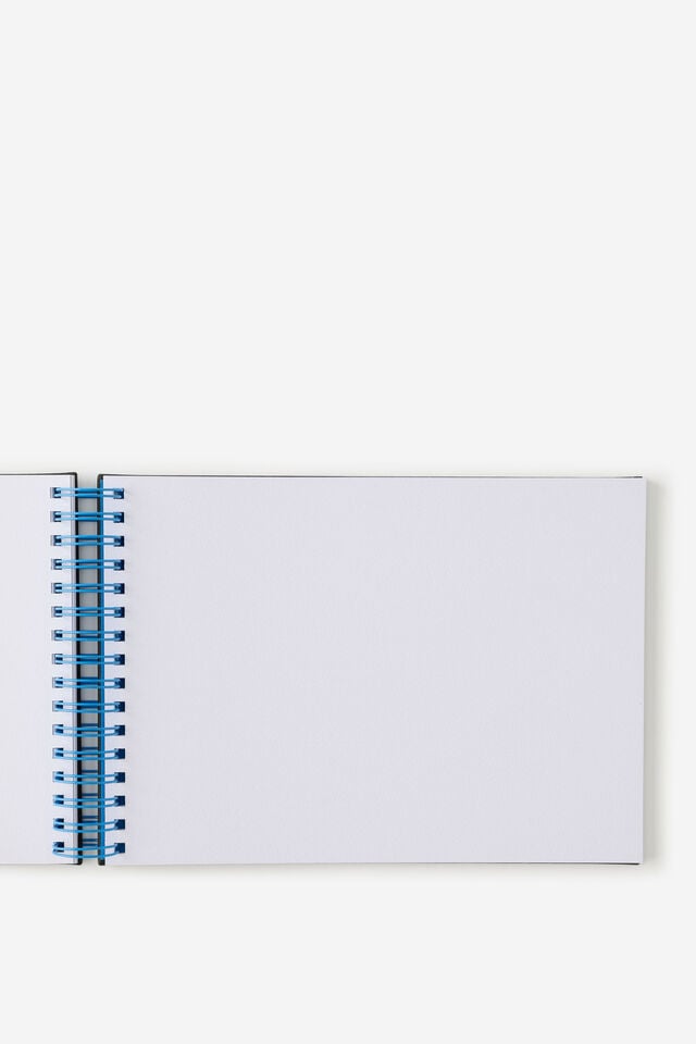 A4 Premium Spiral Watercolour Book, BLACK AZURE