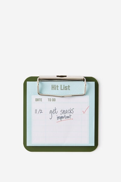 Memo Clip Board, OLIVE MOSS