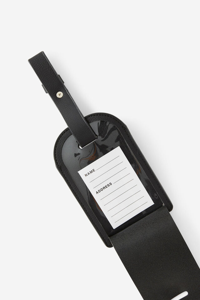 Personalised Core Luggage Tag, BLACK/ONE WAY TICKET