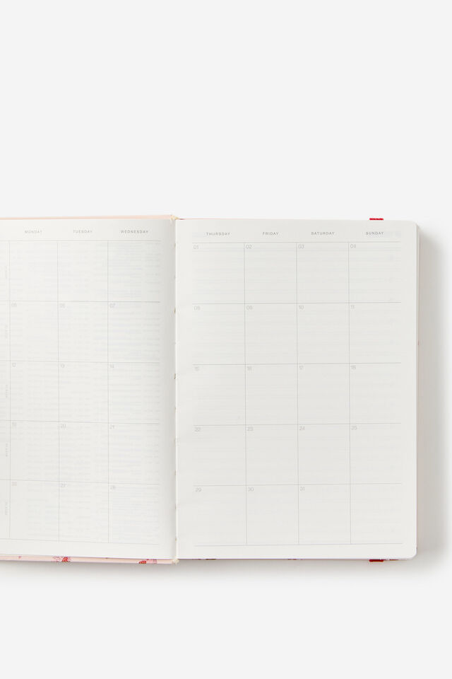 2026 B6 Daily Hard Metro Diary, Ditsy Pansy Pink Clay