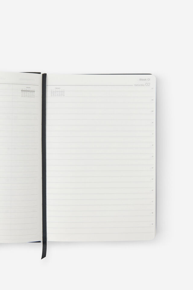 2027 A5 Daily On Schedule Diary, BLACK
