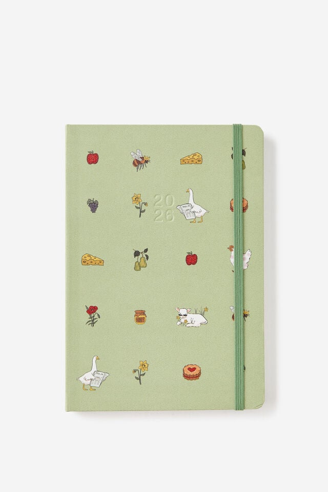 2026 A5 Weekly Hard Metro Diary, Little Treats Bay Leaf