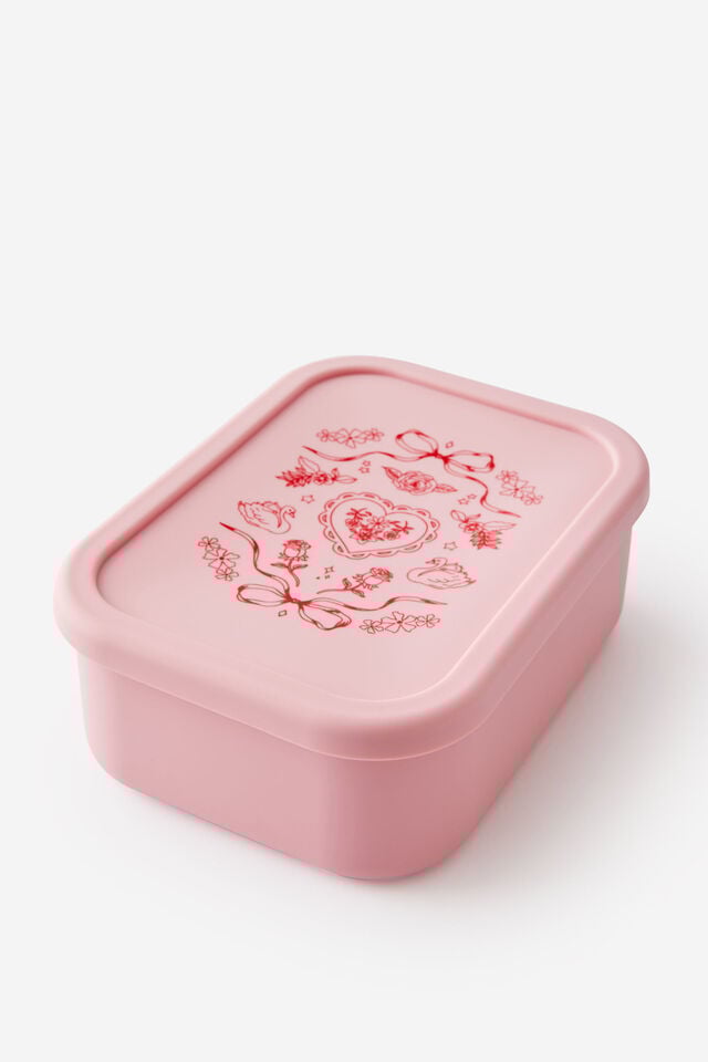 Fill Me Up Silicone Container 1.3L, VINTAGE LACE / STRAWBERRY MILK