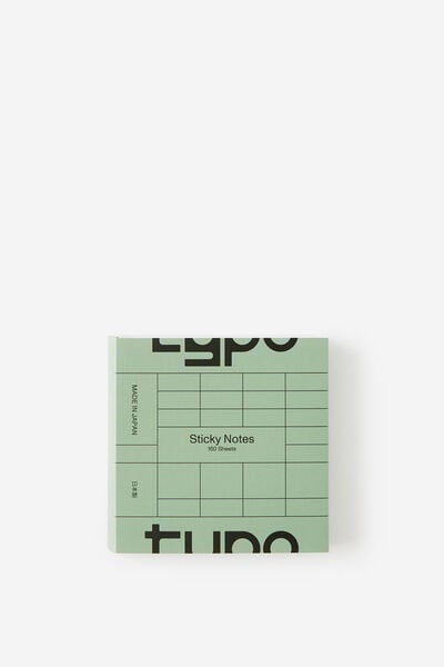 Sticky Note Booklet, TYPO GREEN