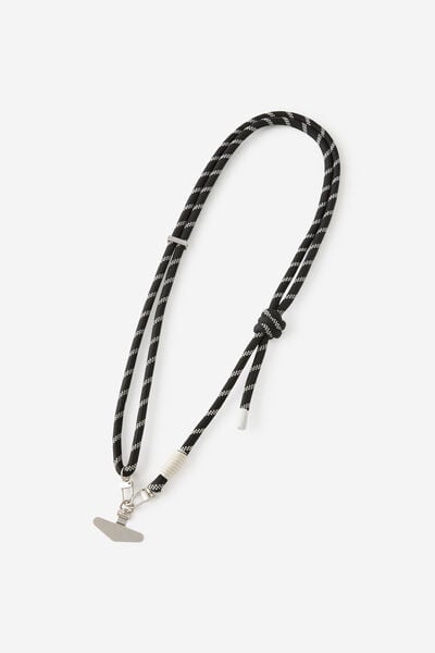 Lanyard Crossbody Strap, BLACK/RIVER GUM