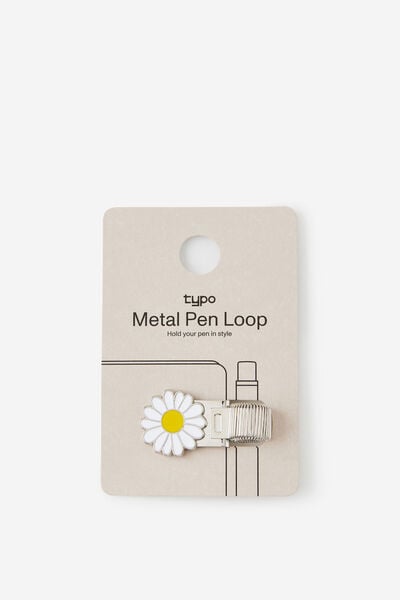 Metal Pen Loop, SILVER DAISY