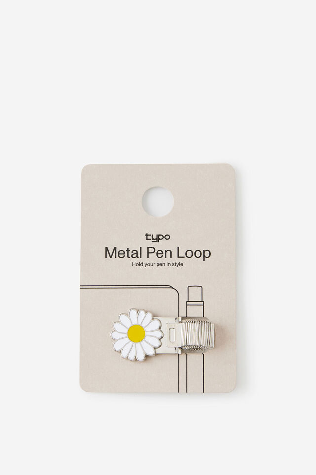Metal Pen Loop, SILVER DAISY