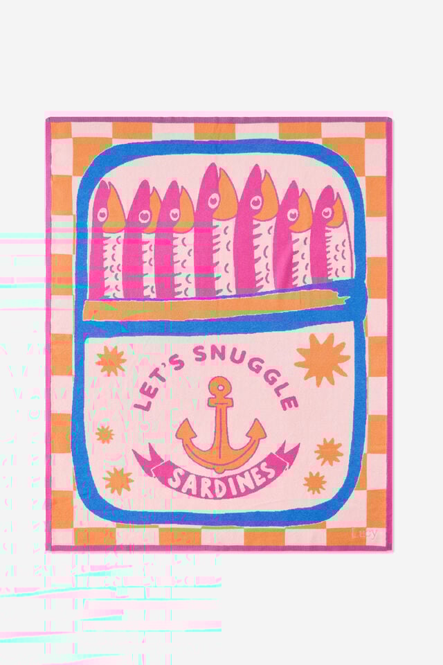 Personalised Patterned Throw, SARDINES