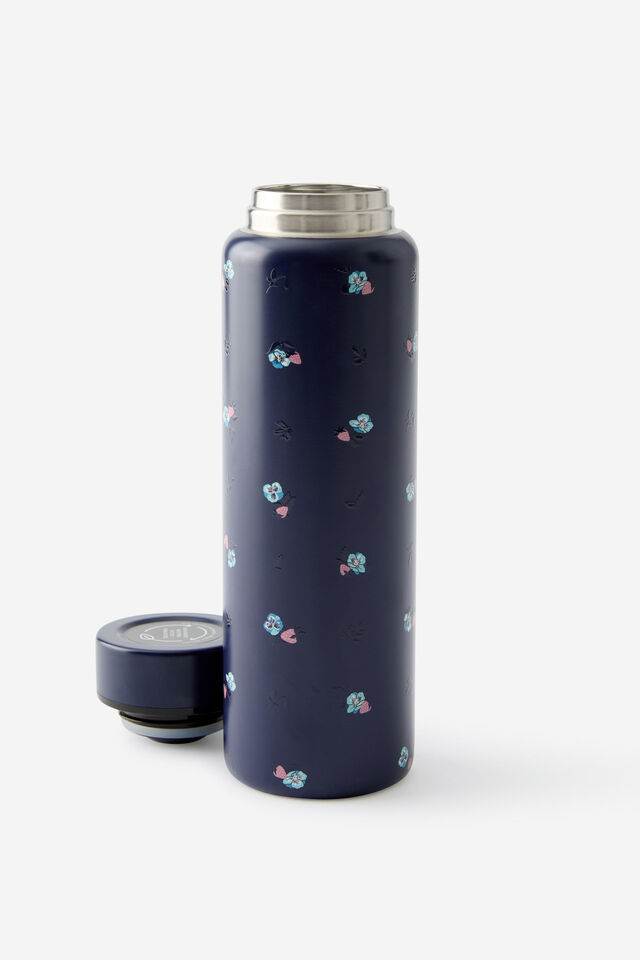 On The Move 500Ml Drink Bottle 2.0, DITSY PANSY / MIDNIGHT