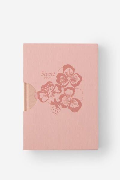 Loft A5 Lined Notebook, Pink Clay Pansy