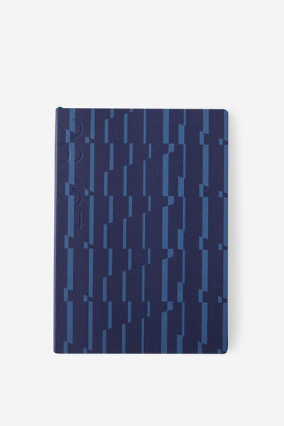 26/27 A5 Weekly Soft Diary, PATCHWORK STRIPE NAVY