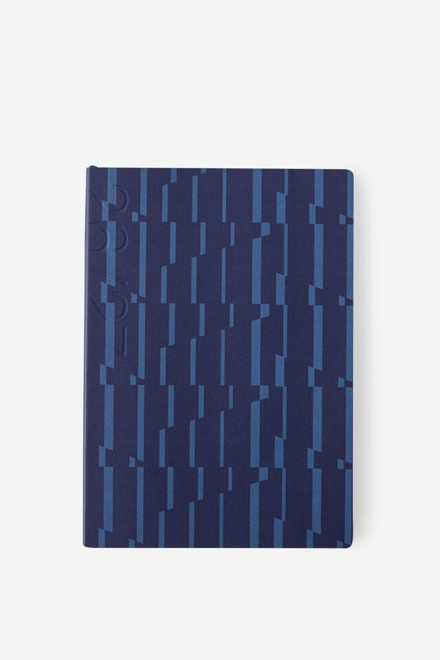 26/27 A5 Weekly Soft Diary, PATCHWORK STRIPE NAVY