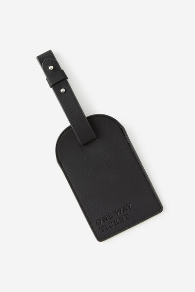 Personalised Core Luggage Tag, BLACK/ONE WAY TICKET
