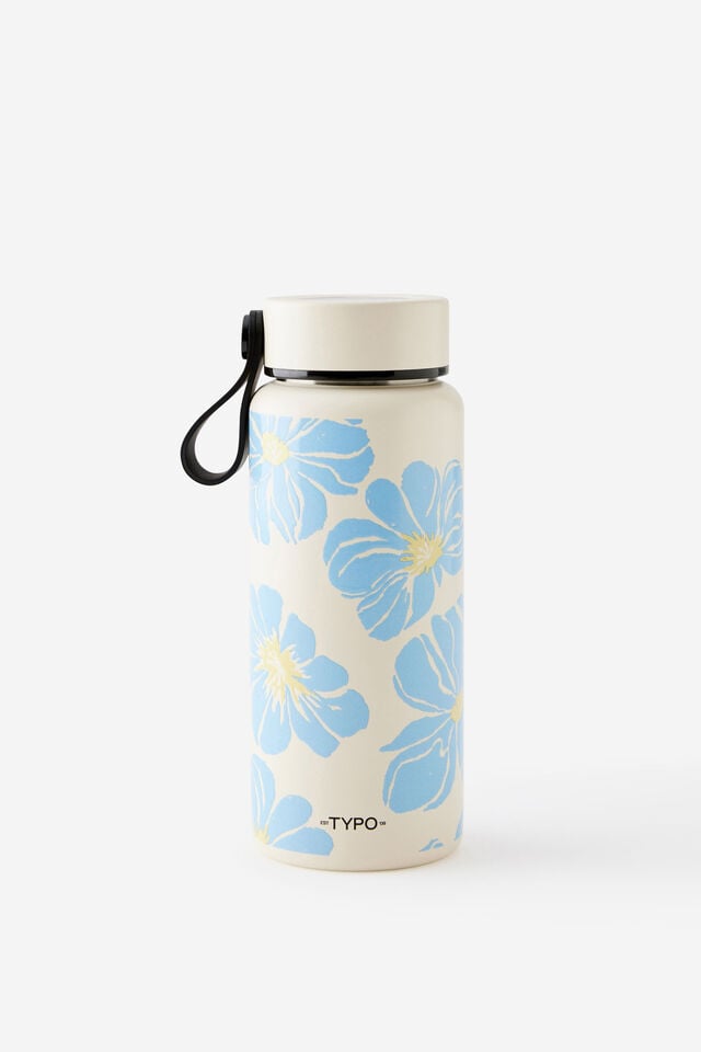 On The Move Drink Bottle 350ML 2.0, BLUE SKIES FLORAL / ECRU