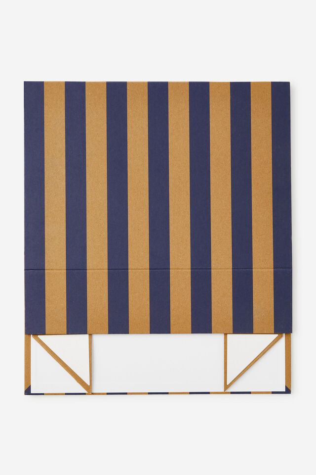 Large Magnetic Flat Pack Box, BLUE AND CRAFT STRIPE