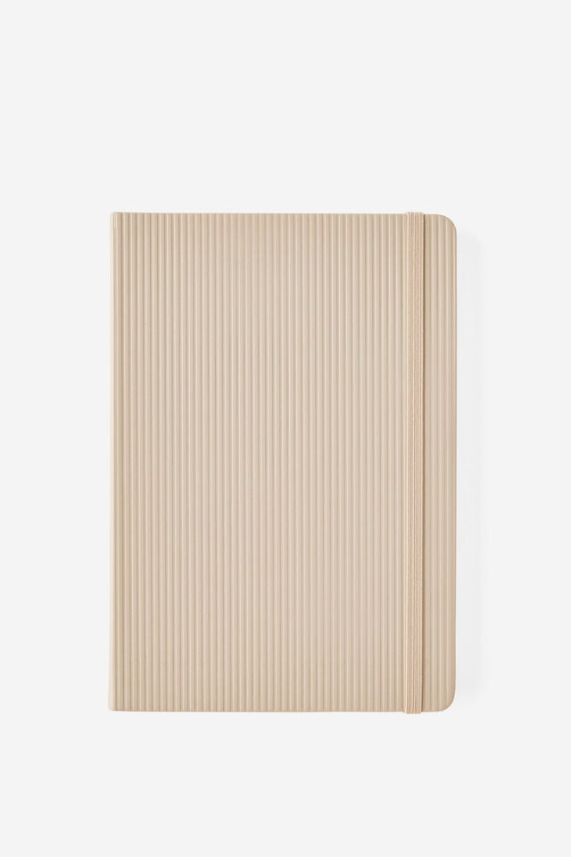 A5 Hard Cover Lined Notebook, CHAI DEBOSS STRIPE