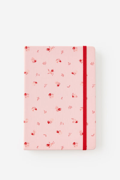 Metro A5 Hard Dot Notebook, Ditsy Pansy Pink Clay