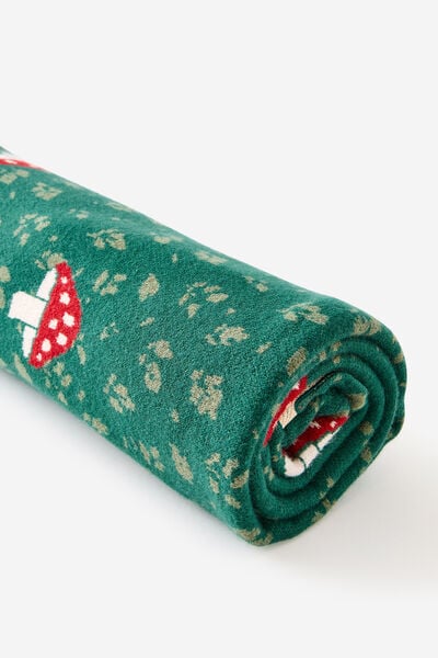 Personalised Patterned Throw, MUSHROOM AND DEERS