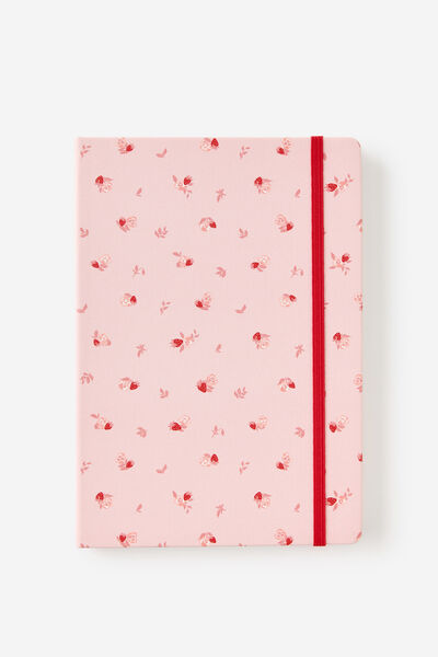 Metro B5 Hard Plain Notebook, Ditsy Pansy Pink Clay