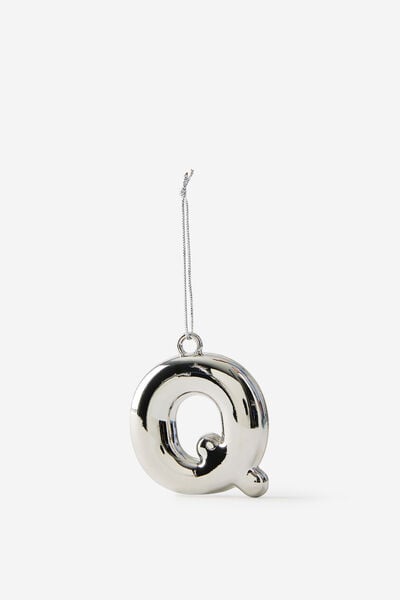 Alphabet Christmas Ornament, BUBBLE LETTER Q