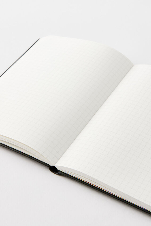 A5 Hard Grid Notetaker Notebook, BLACK