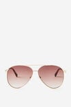 Sleeko Sunglasses, GOLD AND BROWN - alternate image 1