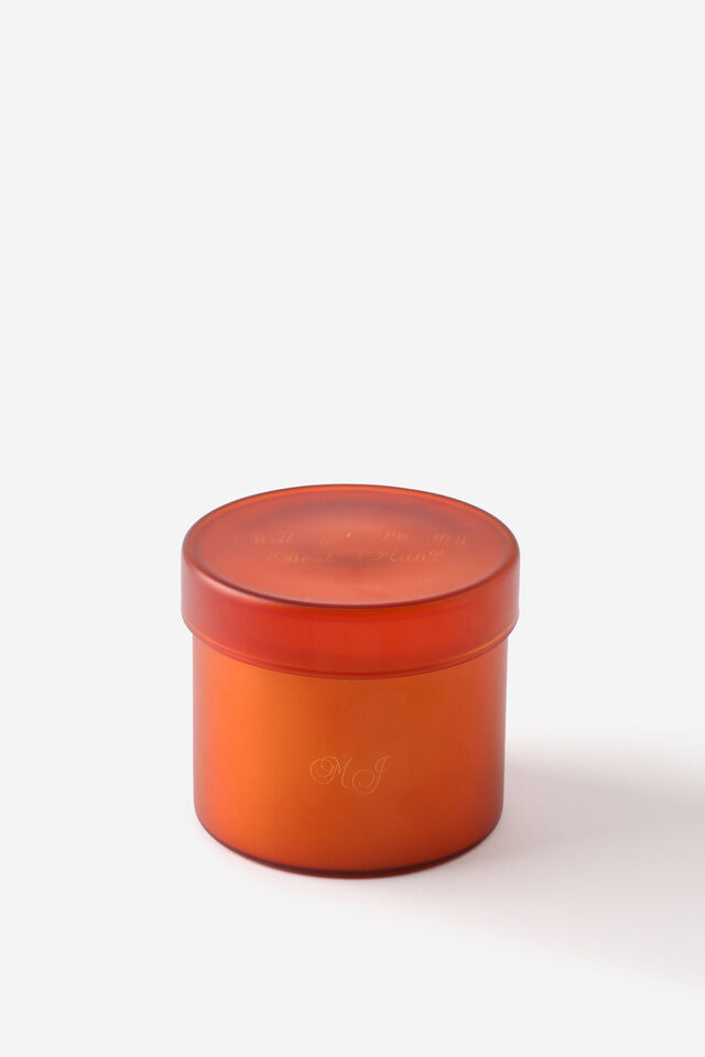 Personalised Frosted Glass Candle, JOY RISING ORANGE