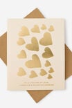 Premium Wedding Card 2.0, HEARTS LIFETIME OF LOVE GOLD FOIL - alternate image 1