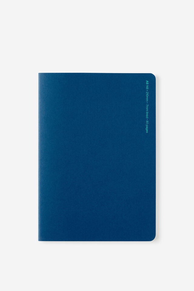 A5 Stitch Notebook, BERRY BLUE