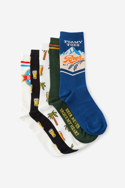 Box Of Socks, BEERS & PALM TREES (M/L)
