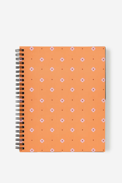 A5 Spiralbound Subject Notebook, PEACHY RETRO