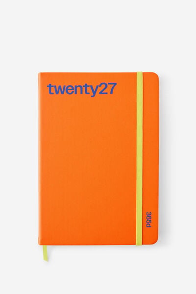 2027 A5 Daily On Schedule Diary, LAVA RED/WASABI