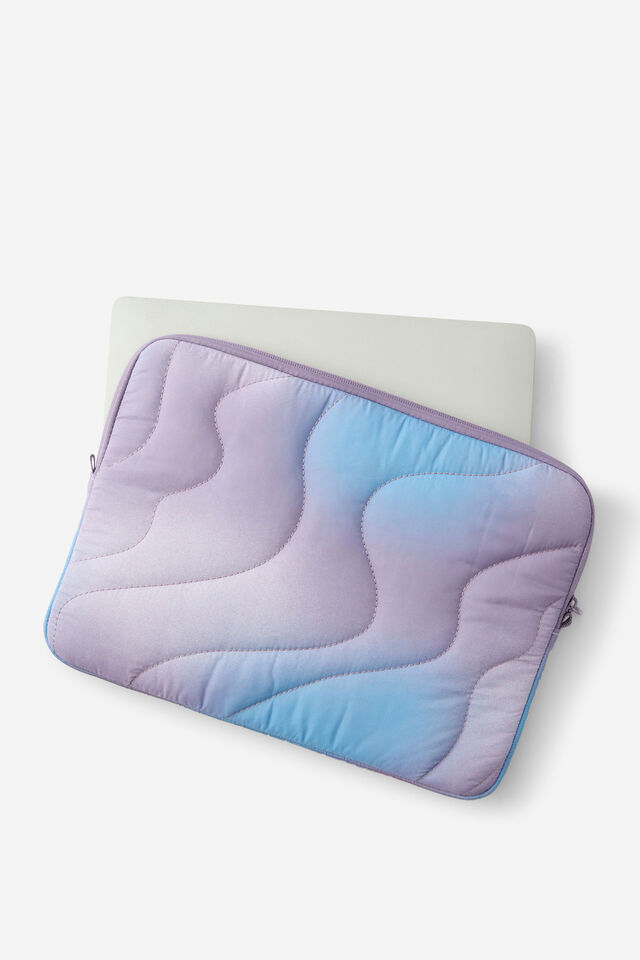 Take Me Away 13 Inch Laptop Case, DIFFUSION / SILVER LILAC QUILTED