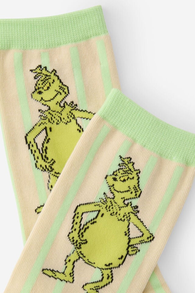 Christmas Novelty Socks, LCN DRS GRINCH XMAS  (M/L)