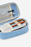 Hybrid Pencil Case, LIGHT BLUE DEBOSS STRIPE - example image 2
